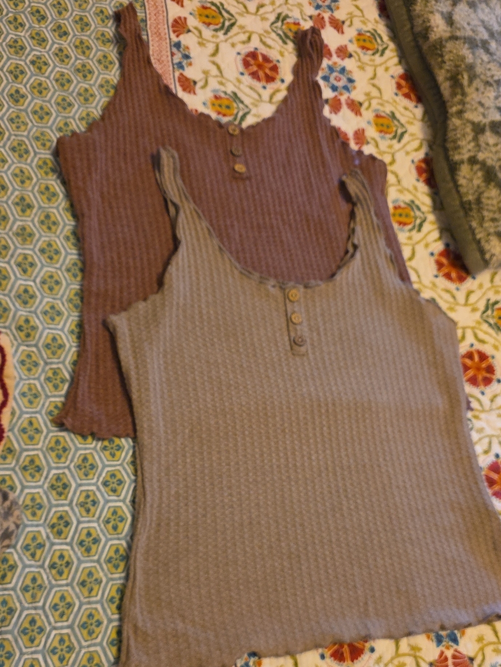 Shein Ribbed Button-Front Tank Tops